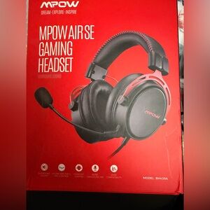 MPOW AirSE Over-Ear Gaming Headset - Black and Red